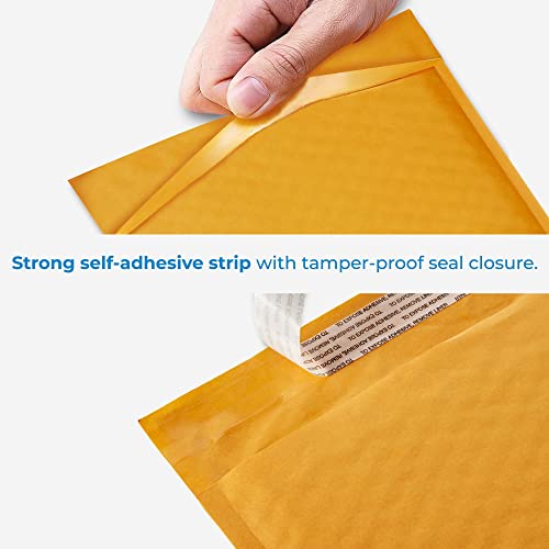 Golden Kraft Bubble Mailers 6.5x10 inch - 250 pack, Self-Seal Cushioning Padded Envelopes #0 | Small Business eCommerce shipping jewelry, makeup, cosmetics, accessories, and more - MADE IN USA - size: #0 - 6.5" x 10"