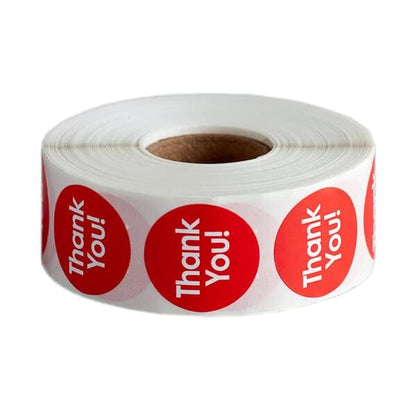1000 Stickers/Roll Thank You Permanent 1 Inch Label Sticker - style: Thank You!