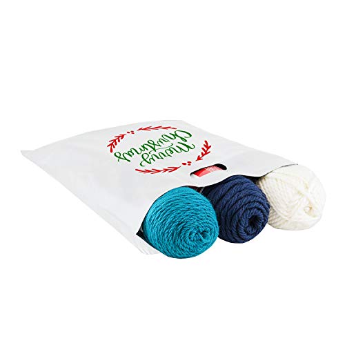 Merry Christmas Bags, Christmas Plastic Bags, 16” x 18”, 100 Pack Bulk