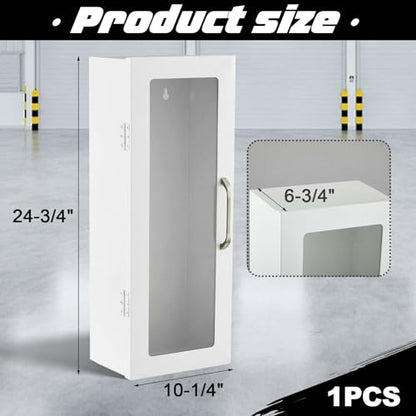 Zonon 1 Pcs 10lb Fire Extinguisher Cabinet Wall & Surface Mount, White - color: White
