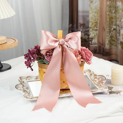 Rose Gold Double-Faced Satin Ribbon, 3 Inch x 10 Yards - color: Blush