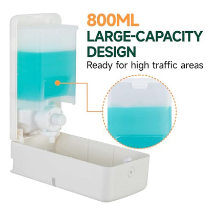 anydry Manual Liquid Soap Dispenser Wall Mount 27oz Large Capacity White - color: White