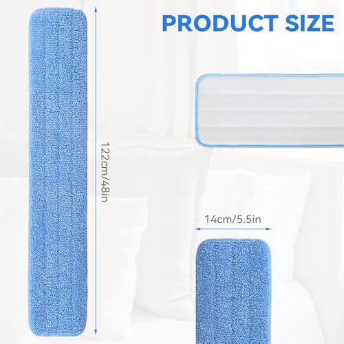 48" Microfiber Pad for Rubbermaid Commercial 48 Inch Mop Head - 4 Pack Replacement Wet & Dry Commercial Reusable Cleaning Mop Refills Fit for Any Microfiber Flat Mop System 48" - color: Blue-48inch-4pack