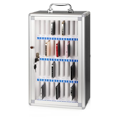 36 Slots Aluminum Alloy Cell Phone Locker, Phone Holder for Classroom - size: 36 Slots Black