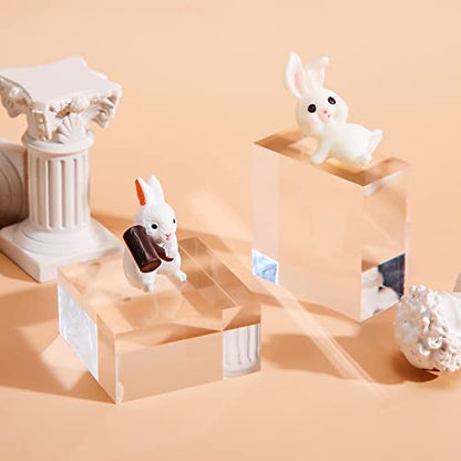 Vicenpal 4 Pieces Acrylic Square Display Block 2 x 2 x 1 Inches