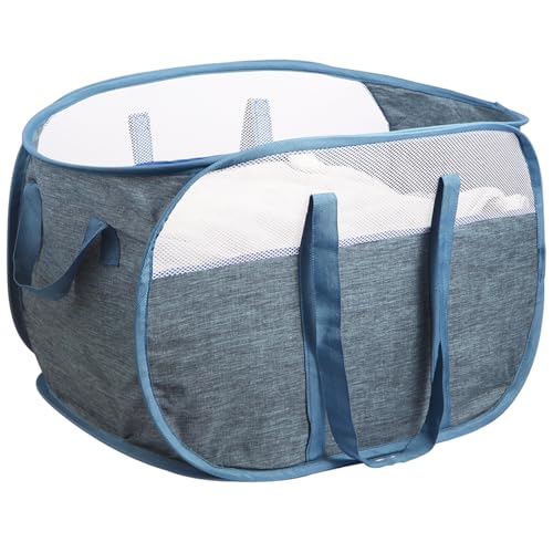 100L Collapsible Laundry Baskets, Tear Proof Pop Up Laundry Hamper with Dual Handles, Large Foldable Laundry Basket, Easy to Carry Laundry Hamper for Home, Laundry Room, Bedroom, Dorm, Travel Blue - color: 100L-1x-Blue