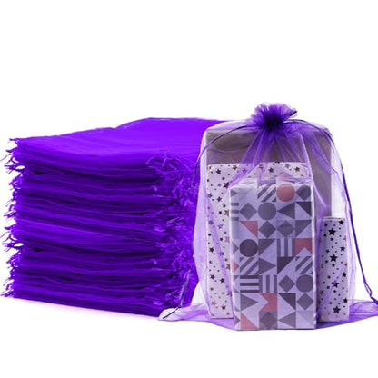 Meowoo 12PCS Big Organza Bags (12x16inch, Purple) - color: purple-12x16in-12p, size: 12p