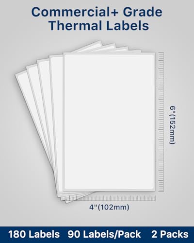 iEager 4x6 Thermal Labels, Commercial Grade Label, 180 Labels/Pack