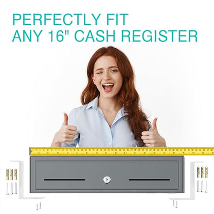 Cash Drawer Under Counter Mount Brackets 2.6 x 16.3 x 4.1 inches - White - color: White, size: 16 Inches (1 Pack)