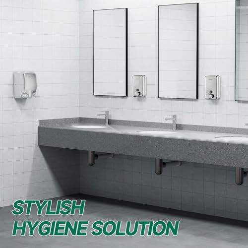 anydry Commercial Soap Dispenser Wall Mounted 37oz Brushed Stainless Steel - color: Polished