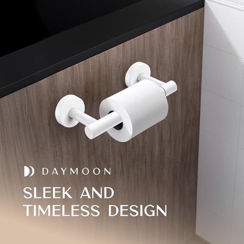 Day Moon™ - Toilet Paper Holder - Modern Roll Holder for Bathroom - 1 Pack - Wall Mount - Classic, White - color: White