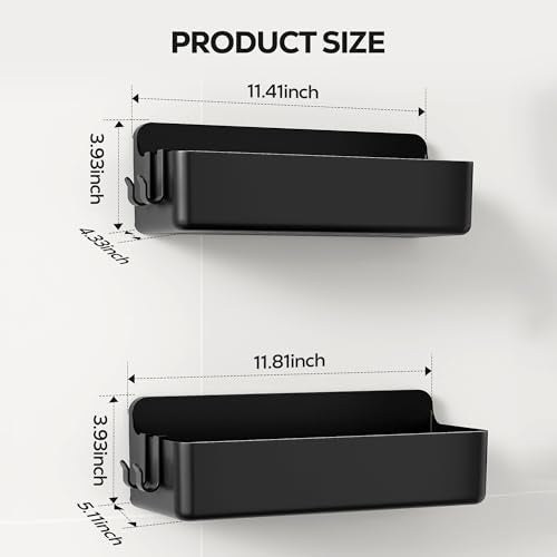 Nieifi Adhesive Shower Shelves, Black, 2 Pieces - color: Black, size: 2 pieces