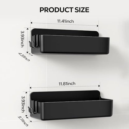 Nieifi Adhesive Shower Shelves, Black, 2 Pieces - color: Black, size: 2 pieces