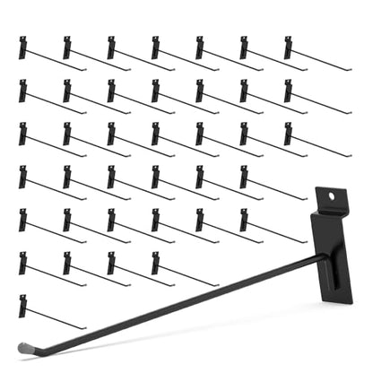 HUHOLE 32PC 12 Inch Slatwall Hooks Steel Hangers - style: Slatwall Hooks 12 Inch