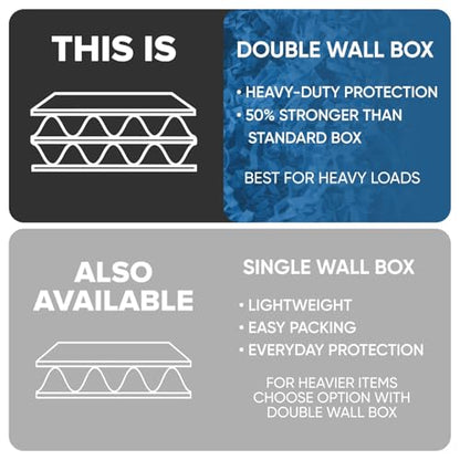 1 Cu Ft Ready To Ship Carton with Dark Blue Crinkle Paper 12x12x12" - color: Dark Blue, size: Double Wall Box