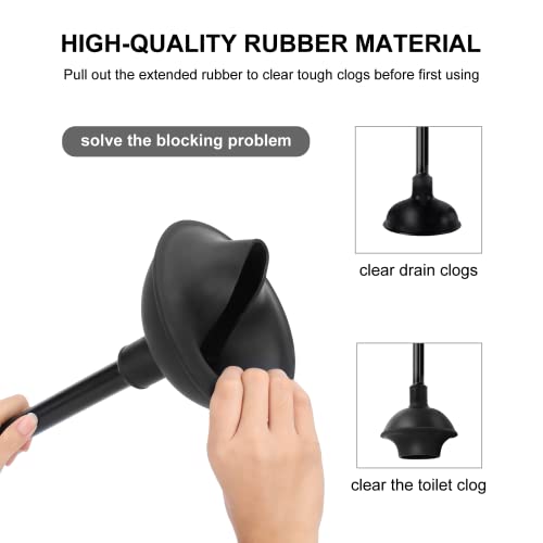 SetSail Toilet Brush and Plunger Set, Semi-Hidden Toilet Plungers, Black - color: Black, size: 1 pack