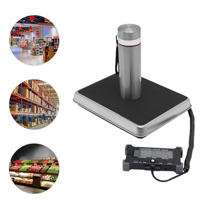 Digital Shipping Postal Scale, 440LBS Weight Commercial Stainless Steel Digital Mail Parcel Scale Multiple Shipping Scale with LCD Display& Extended Cord for Business, Warehouse, Home