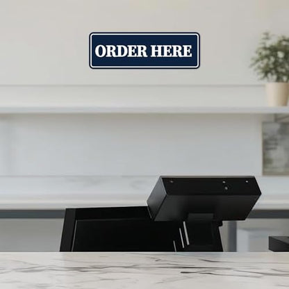 Signs ByLITA Standard Order Here Sign (Red) - Small - color: Red / White, size: Small (2" x 6")