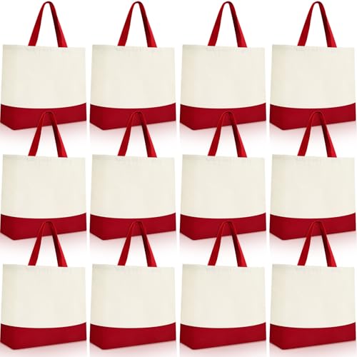 Epakh Canvas Tote Bags Bulk 18.5 x 15 In - color: Red Color