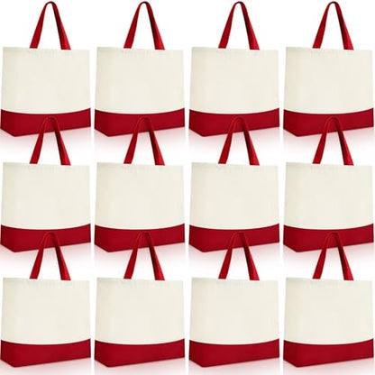 Epakh Canvas Tote Bags Bulk 18.5 x 15 In - color: Red Color