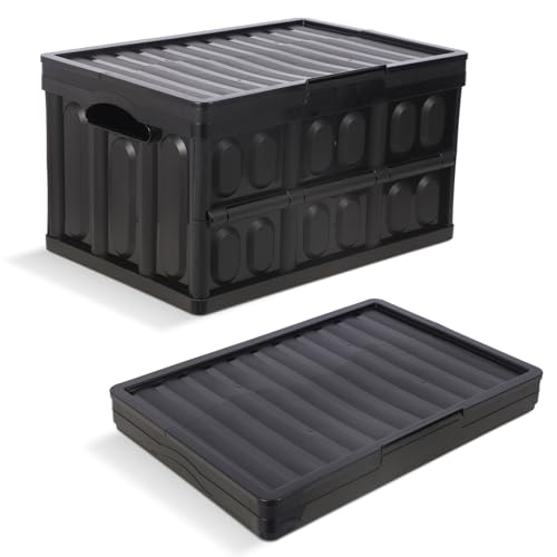 Collapsible Storage Bins,Collapsible Crates Basket (45L 1PK Black) - color: 45L 1PK Black