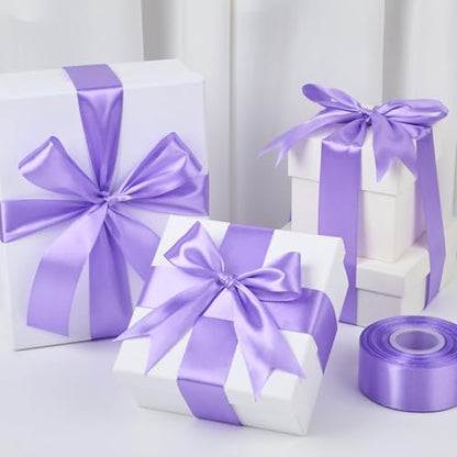Mauproy Lavender Purple Satin Ribbon, 1-1/2 Inch, 50 Yards - color: Lavender