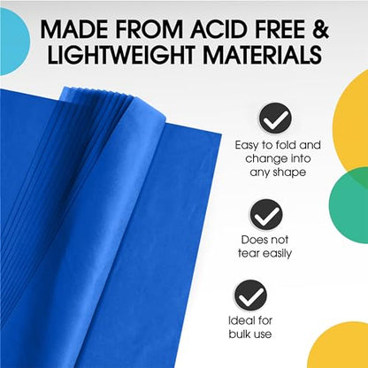 Party Solids Dark Blue Tissue Paper for Gift Bags 15" X 20" 480 Sheets - color: Dark Blue, size: 15" X 20"