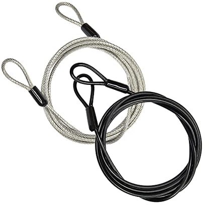 100CM/3.3ft 3mm Outdoor Travel Security Cable Lock,Braided Steel Coated Safety Cable Luggage Lock,Safety Cable Wire Rope Double Loop Lightweight GOMRQING (2 Pack) - size: 3.3FT-2 Pack