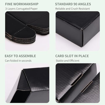 Rempry 50 Pack 4x4x2 Black Shipping Boxes, Small Cardboard Mailer Boxes for Small Business Shipping Packaging - color: Black, size: 4X4X2-50 Pack