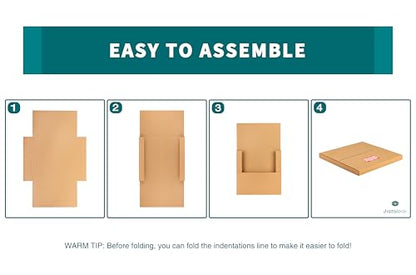 12-inch Vinyl Record Shipping Boxes, 12.8x12.8x1 inch, 50-Pack - size: 50 Pack
