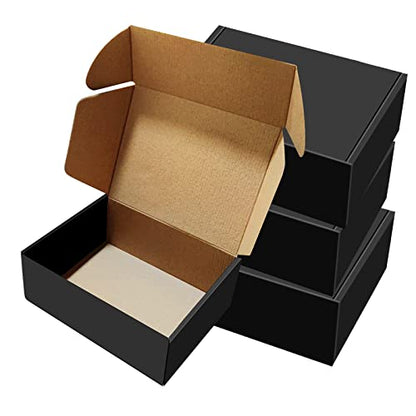 BoShahai 30 Pack 9x6x4 inch Black Shipping Boxes, Corrugated Cardboard - size: Black 9*6*4 Inch