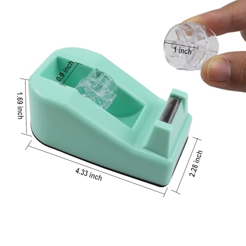 1Pcs Desktop Tape Dispenser,Adhesive Roll Holder with Weighted Nonskid Base,Office Tape Dispensers for School, Office and Home (Green) - color: Green