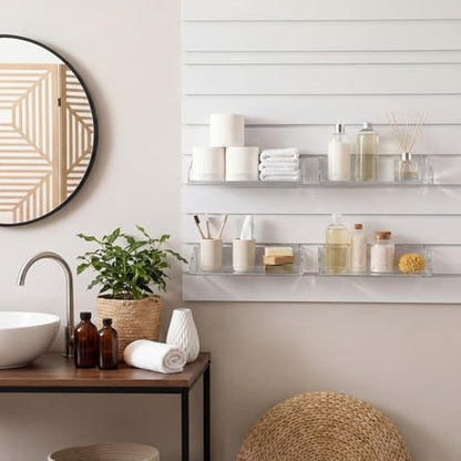 Zhehao 4 Pcs Slatwall Acrylic Shelves,11.8" X 4.2" X 2" - size: 11.8" x 4.2" x 2"