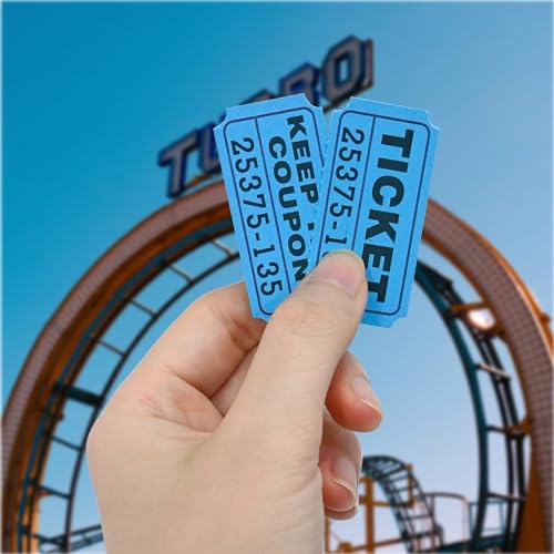 DGBDPACK 200 Raffle Tickets, 50/50 Double Ticket, Bold Numbers for Easy Reading, Ticket for Events,Class Reward & Prizes -Blue (Pack of 2) - size: 200-Blue (Pack of 2)