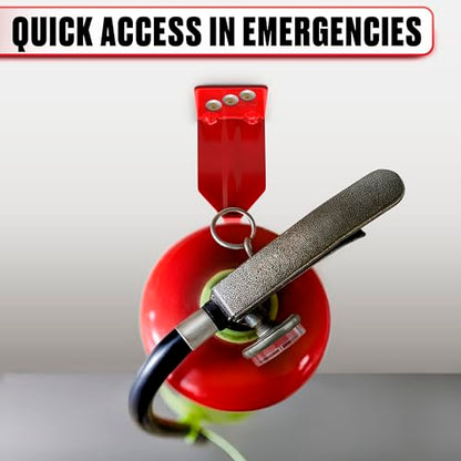 4 Pcs Fire Extinguisher Mount Brackets, 2.36 x 1.57 x 2.36 in (Red) - size: 2,36 * 2,36 * 1,57 in