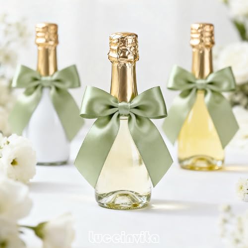 4.5" Sage Green Satin Ribbon Bows (30 Packs) - color: Sage Green, size: 4.5 Inch - 30pcs