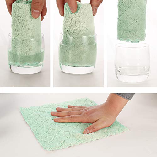 kimteny Microfiber Dish Cloths for Washing Dishes 5 Pack, Pink-Green - color: Pink-green