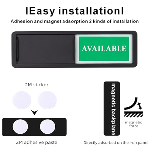 Office Door Sign, In A Meeting/Available Slider Sign - color: Black IN A MEETING