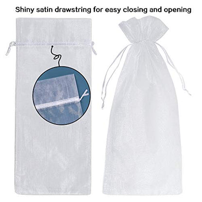HRX Package 30pcs Mesh Organza Wine Bags for Gift Giving (White) - color: White