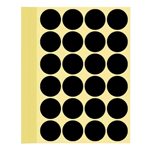 720 PCS Black Dot Stickers 1-1/4 Inch Round Color Coding Labels 1.25" Circle Sticky Dots 32 mm Blank Circular Price Label Sticker Sheets for Spice Seal Inventory Office Classroom Must Haves - color: Black