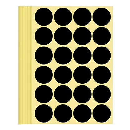 720 PCS Black Dot Stickers 1-1/4 Inch Round Color Coding Labels 1.25" Circle Sticky Dots 32 mm Blank Circular Price Label Sticker Sheets for Spice Seal Inventory Office Classroom Must Haves - color: Black