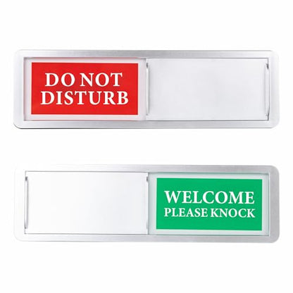 Do Not Disturb/Welcome Door Sign, Sliding Privacy Indicator - color: Silver Do Not Disturb