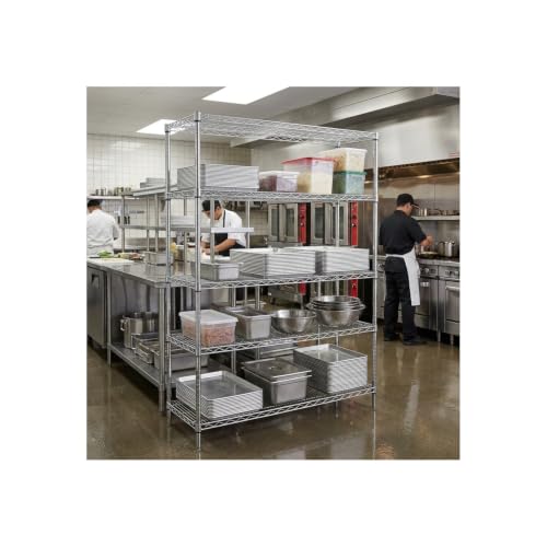 Quantum Storage Systems WR54-3048C Starter Kit Wire Shelves Chrome 4 Shelves 54" H x 48" W x 30" D - size: 54H x 48W x 30D