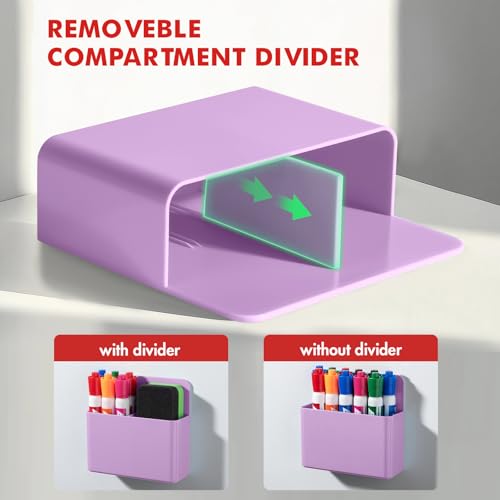 BEYGORM Plastic Magnetic Pen Holder, Powerful Magnet, 2 Pack - color: purple