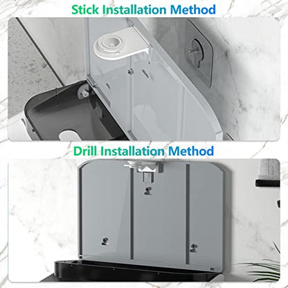 modunful Paper Towel Dispenser Wall Mount No Drill Adhesive, Keylock White - color: D-23 White