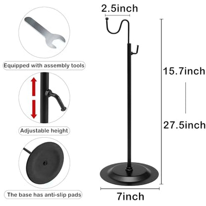 Adjustable Handbag Display Stand 6 Pack, Metal Purse Display Holder with Single Hook, Bag Rack Organizer for Boutique, Store Counter, Retail Shop & Home Tabletop, Black