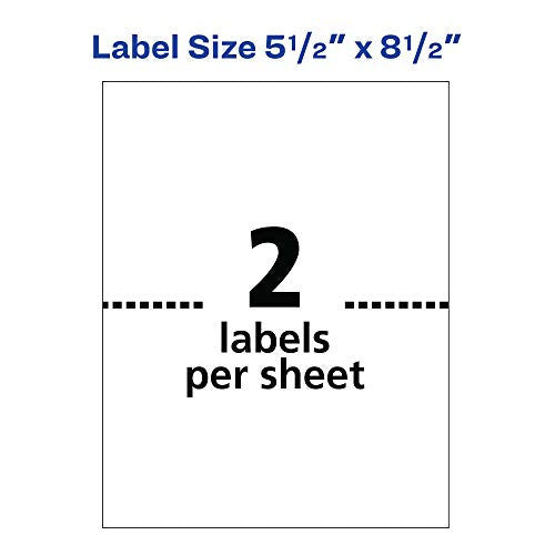 Avery® Printable Shipping Labels, 5.5" x 8.5" Customizable Stickers, White, 200 Blank Mailing Labels, Great for Mailing, Shipping, Organizing, and More (8426) - style: 200 labels