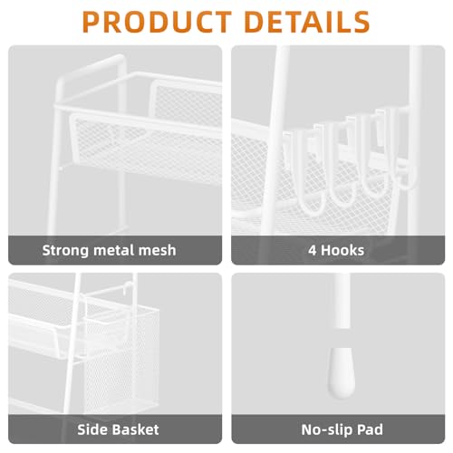 VITVITI 3 Tier Bathroom Organizer Countertop, Counter Storage Shelf, White - color: 3 Tier Large White