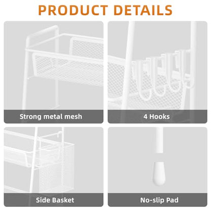 VITVITI 3 Tier Bathroom Organizer Countertop, Counter Storage Shelf, White - color: 3 Tier Large White