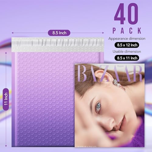 Fuxury 240Pack Thick Bubble Mailers 8.5x12”Gradient Purple Bubble Envelopes - color: Gradient Purple, size: 8.5x12" 240PC
